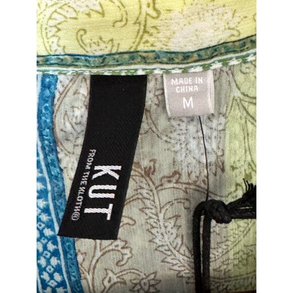 Kut From the Kloth Button Down Sheer Long Sleeve Top New Medium - Picture 5 of 5
